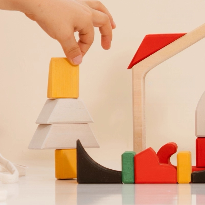 Wooden Christmas Building Block Set