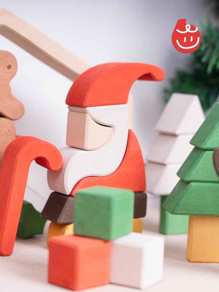 Wooden Christmas Building Block Set