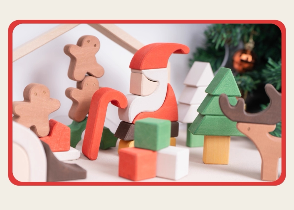 Wooden Christmas Building Block Set