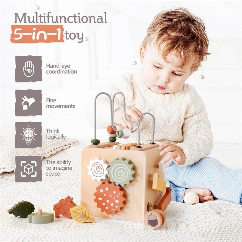 Wooden Activity Cube