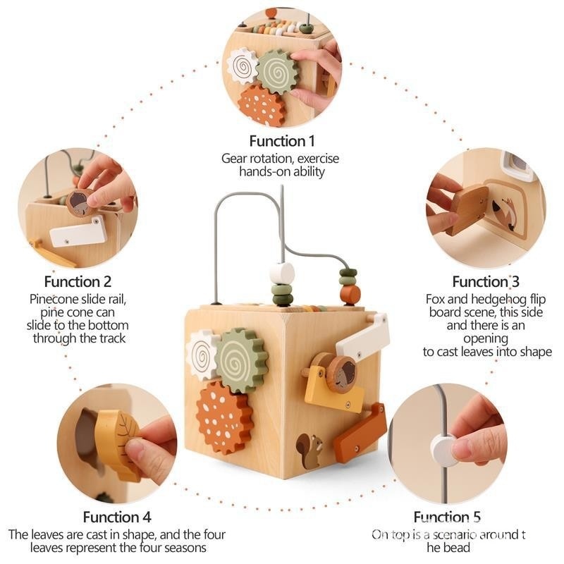 Wooden Activity Cube