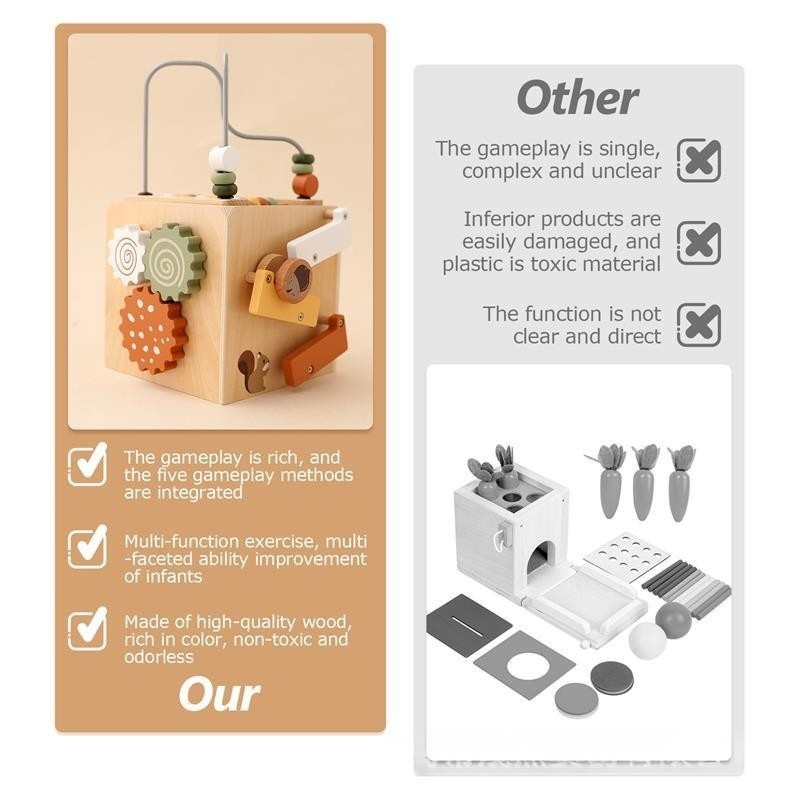 Wooden Activity Cube