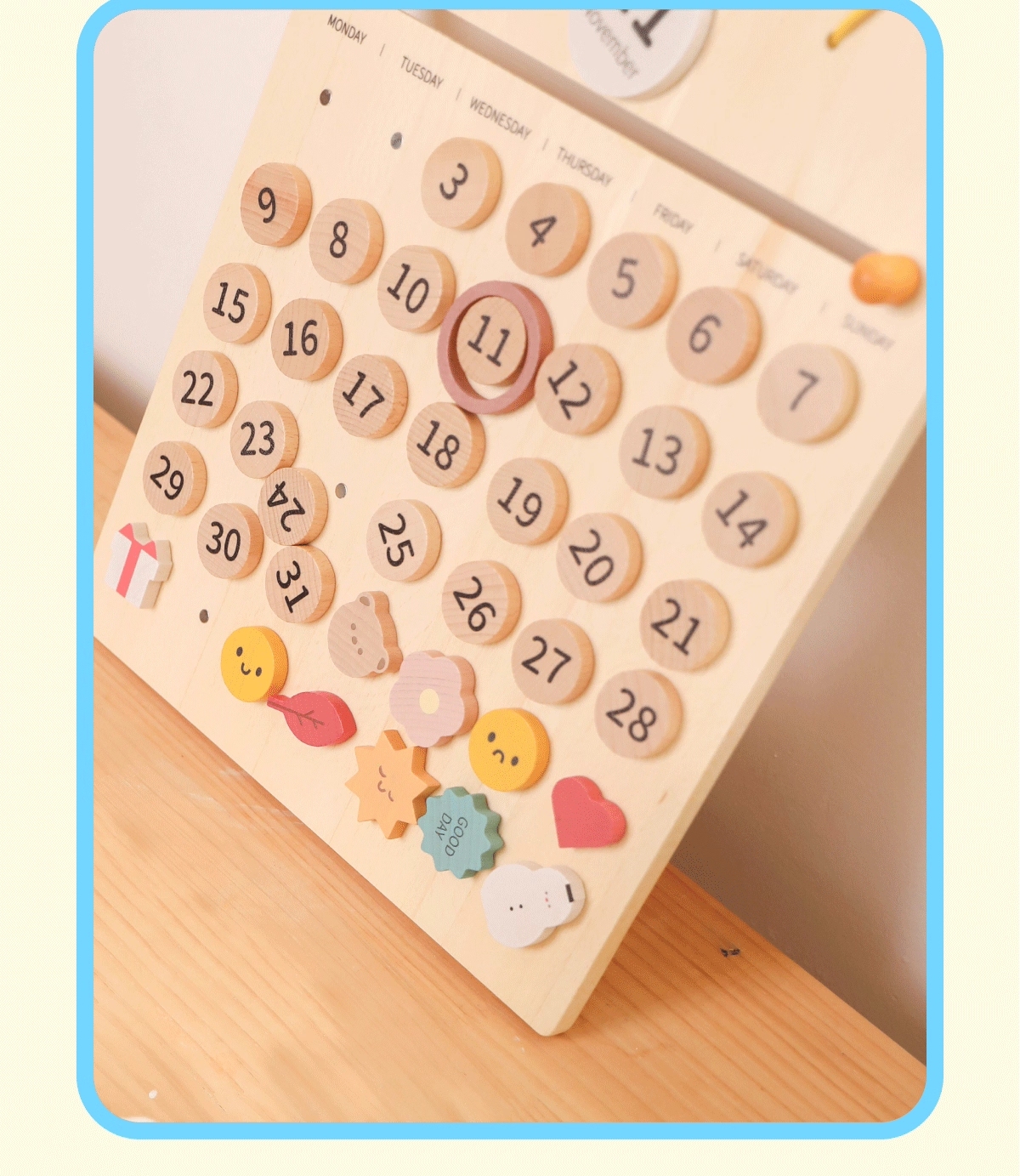 Montessori Wooden Calendar Board for Kids