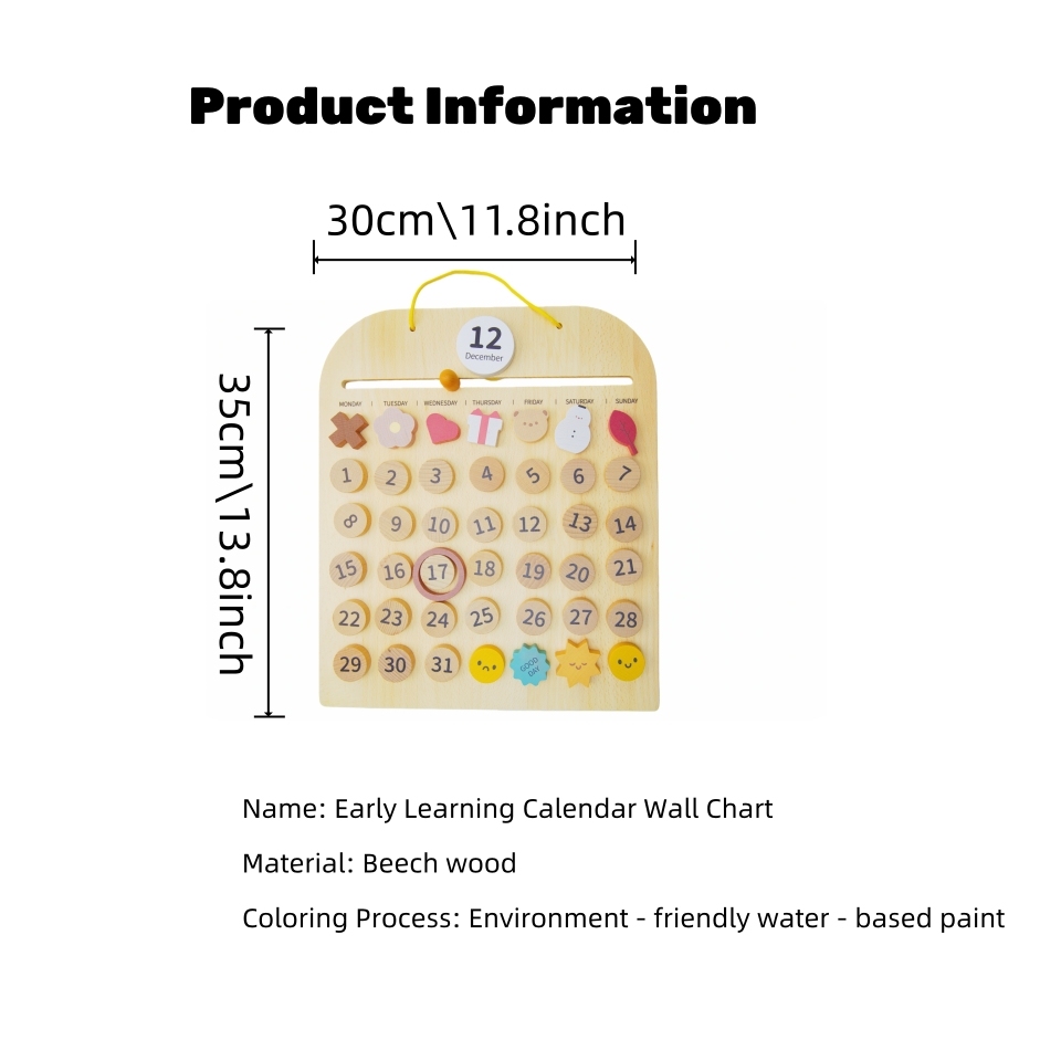 Montessori Wooden Calendar Board for Kids