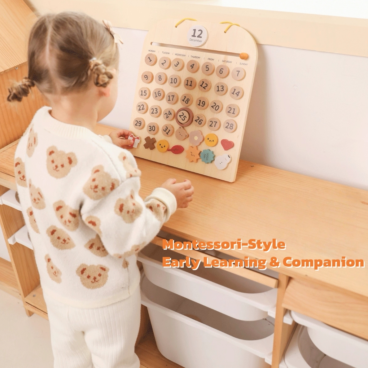 Montessori Wooden Calendar Board for Kids
