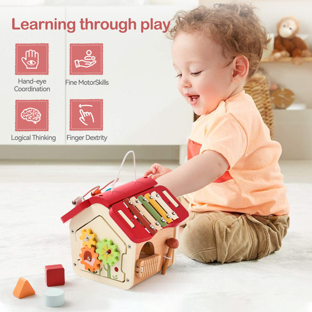 Montessori Wooden Activity House