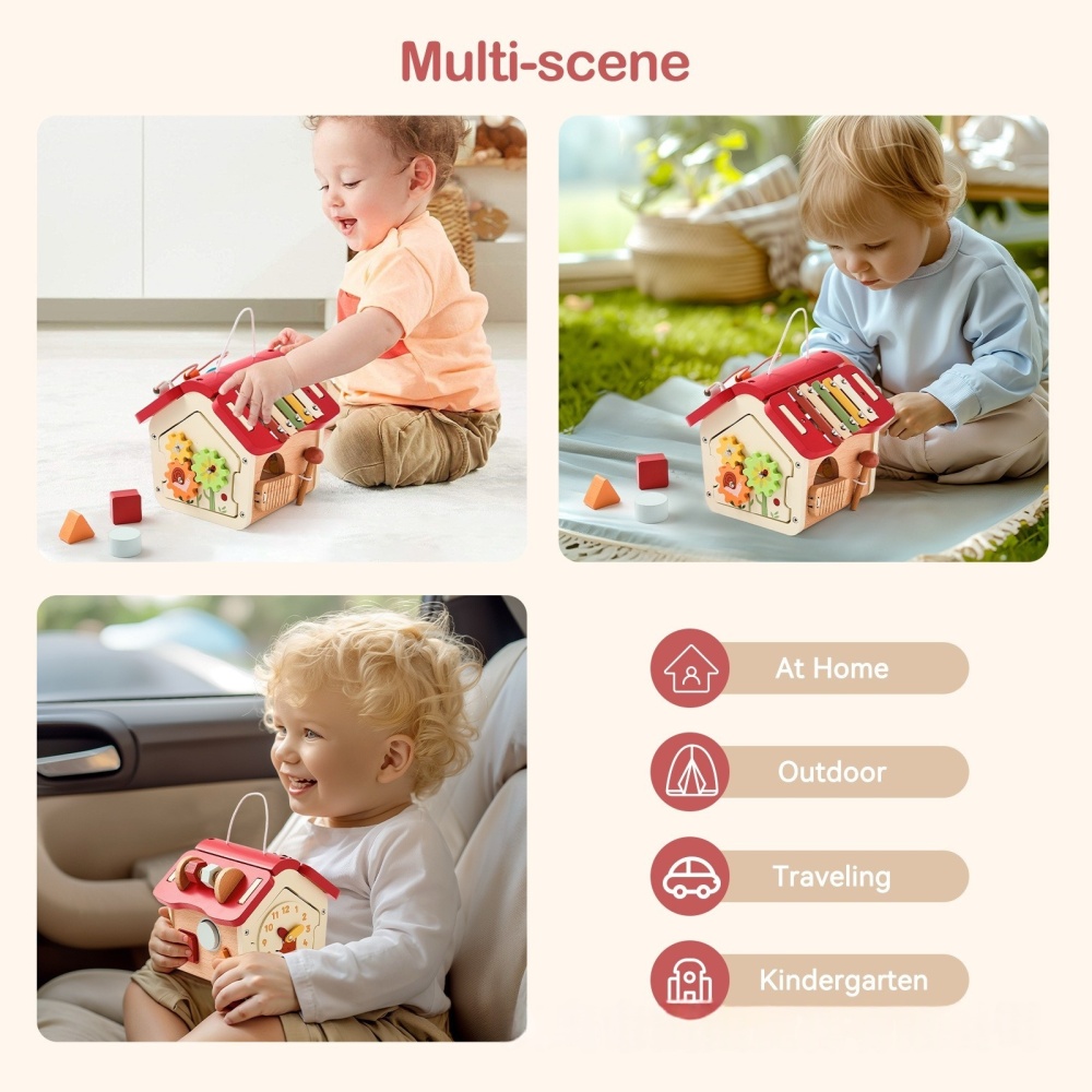Montessori Wooden Activity House