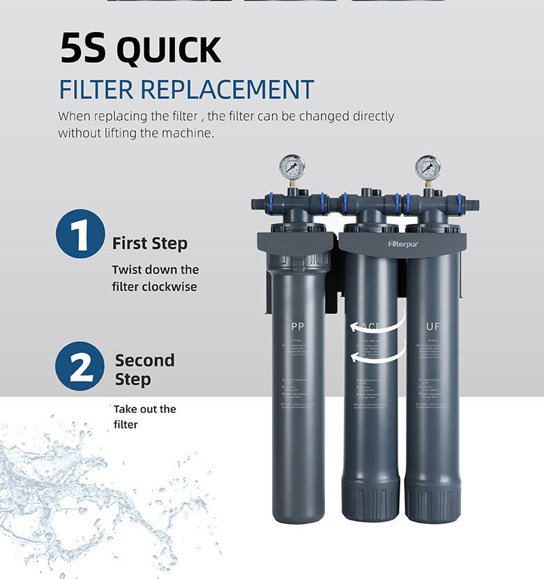 Commercial Water Filter Purifier System UF Ultrafiltration Custom Drinking Water Filtration Restaurant Hotel Use