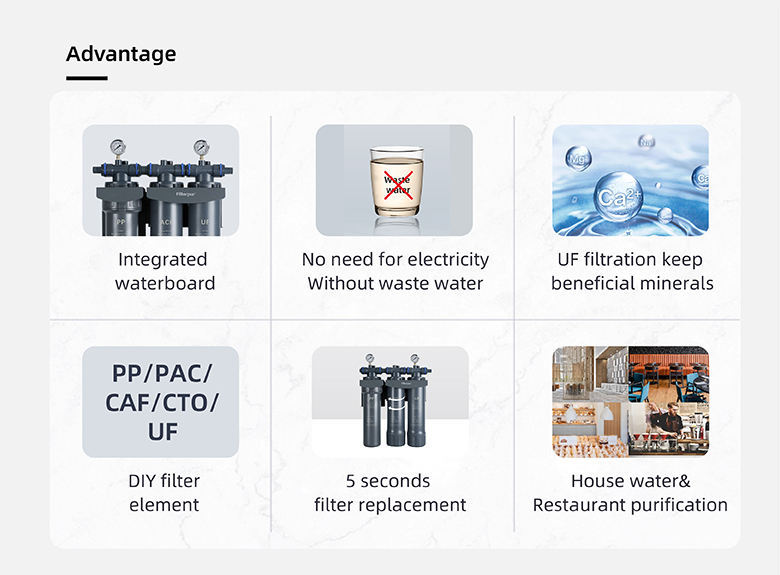 Commercial Water Filter Purifier System UF Ultrafiltration Custom Drinking Water Filtration Restaurant Hotel Use