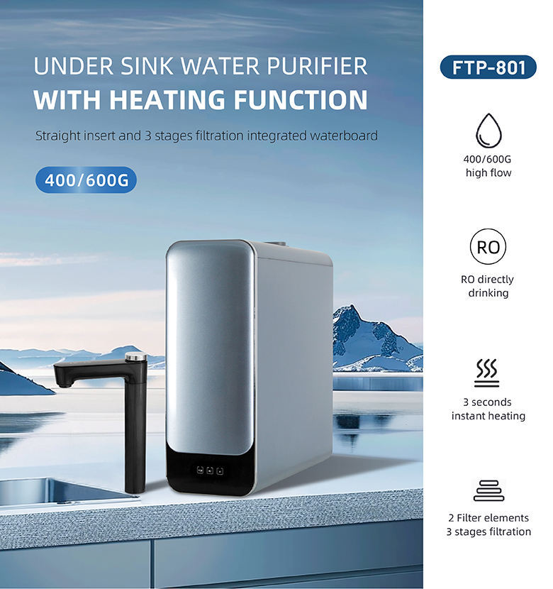 Instant Heating Under Sink Tankless Water Purifier Smart RO Water Filter Systems 600GPD Electric Household Water Dispenser