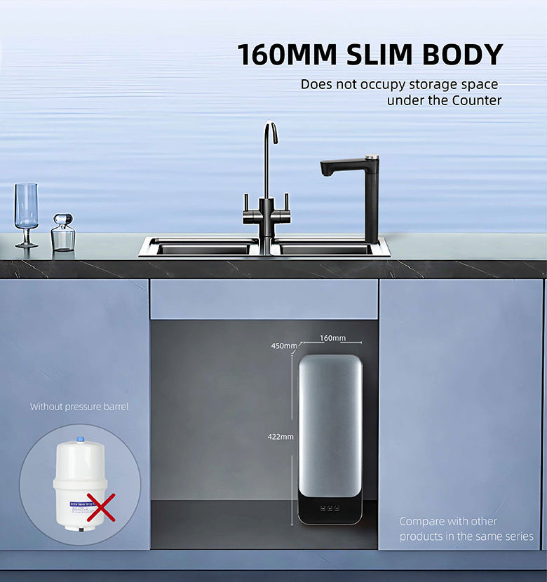 Instant Heating Under Sink Tankless Water Purifier Smart RO Water Filter Systems 600GPD Electric Household Water Dispenser