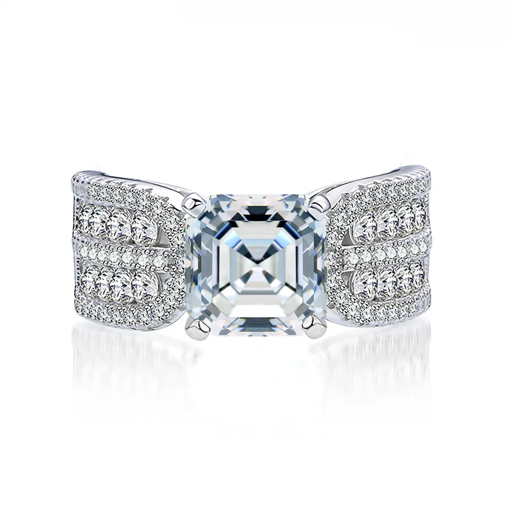 ShanLover Brand MST Top Grade 2.5ct Moissanite Diamond Ring for Women Girl Luxury S925 Sterling Silver Rings Gemstones Jewelry
