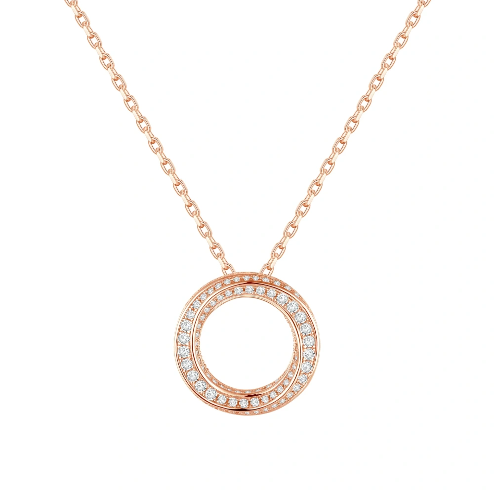 ShanLover Luxury Brand Woman 925 Sterling Silver Pendant Necklace Circle Ring Design Full Gemstones Necklace For Women Jewelry