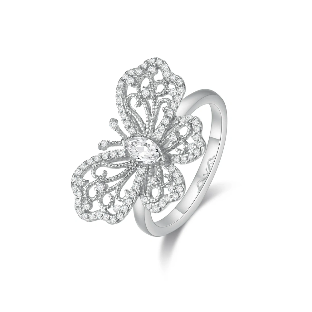 Shanlover Brand  New Certificated Products High Quality End 925 Silver Butterfly Ring For Women Fashion Jewelry Accessory ring