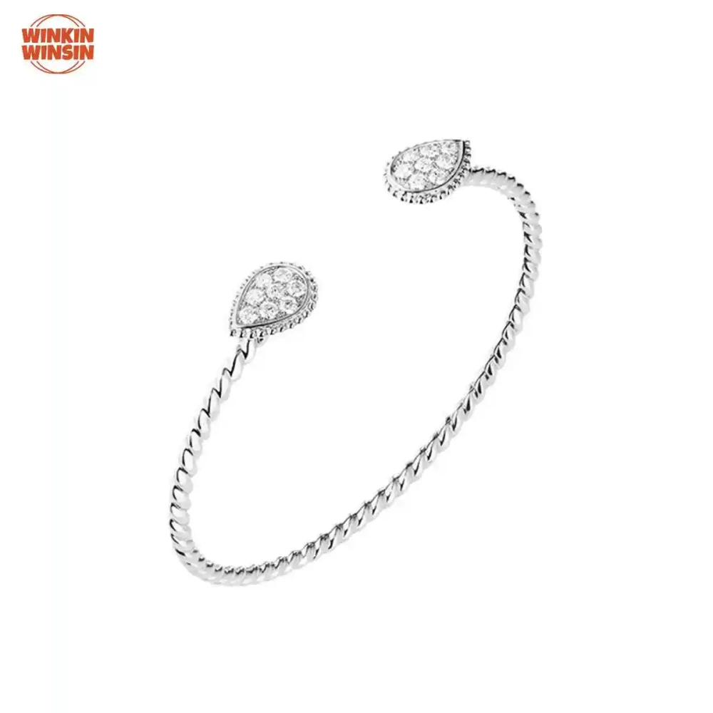 Winkin Winsin Water Drop Twist Open Bracelet, Exquisite Feminine Classic Style