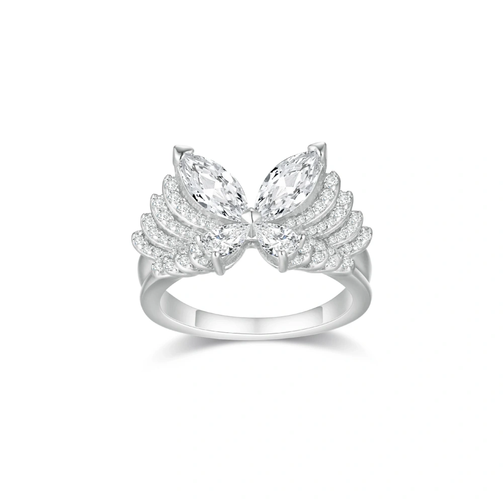 ShanLover Brand High Quality Certificate 925 Sterling Silver Diamond 3D Butterfly Ring Trendy Women Zircon Ring