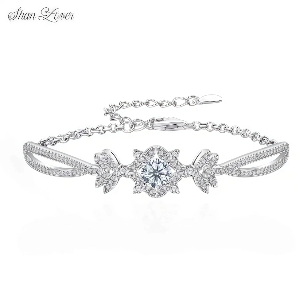 ShanLover Brand MuShan Co. MST Top Grade Moissanite Diamond Bracelets 925 Sterling Silver Chain Bracelet For Woman Charm Jewelry