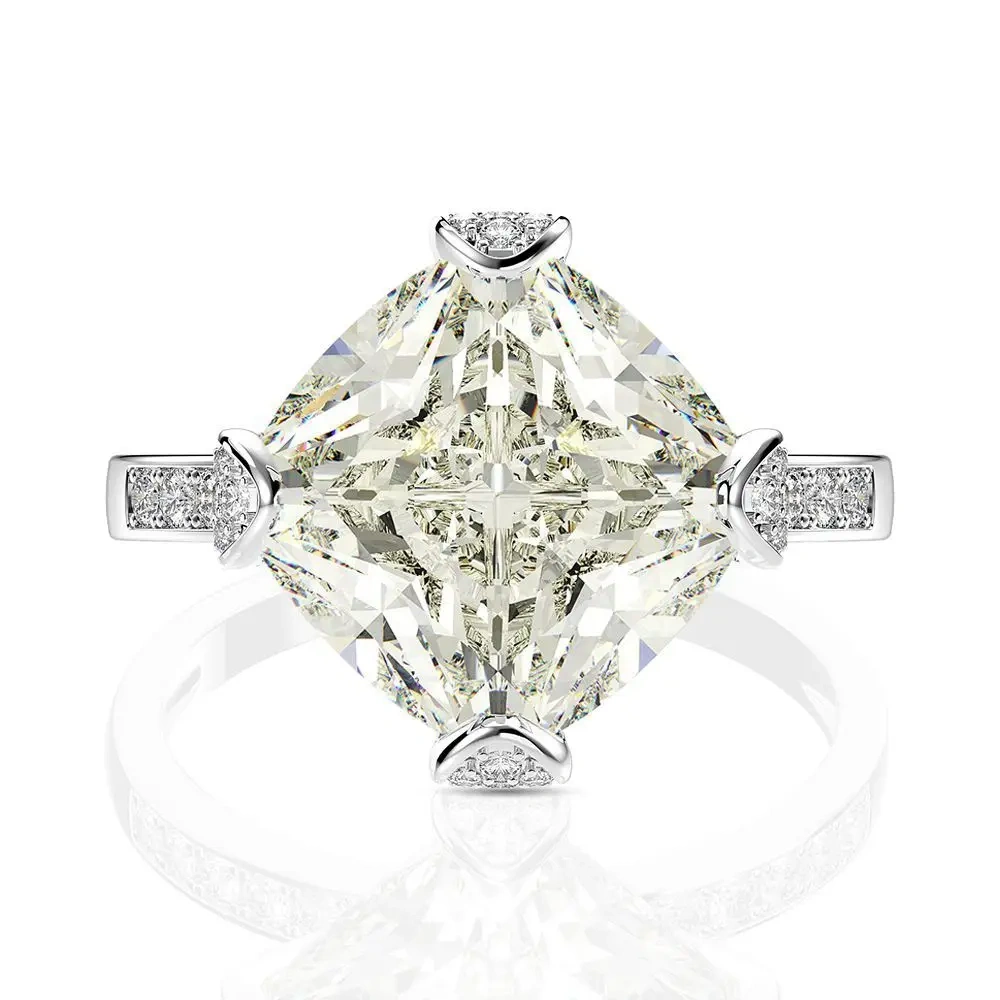 Winkin Winsin 6 Carat Lab Grown Gemstones High Carbon Diamond Ring Ice Flower 925 Sterling Silver Ring For Women