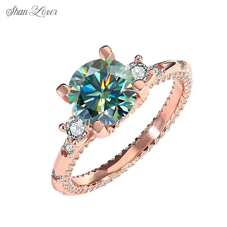 ShanLover Brand MUSHAN MST Top Grade Diamond Moissanite Ring Real 925 Sterling Silver Rings For Women Wedding Bridal Jewelry