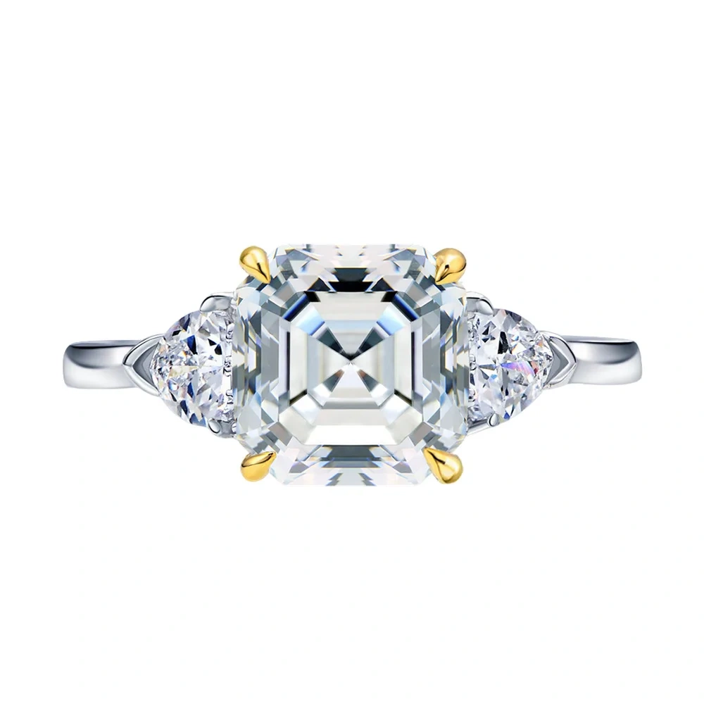 ShanLover Brand MST Top Grade 2.5ct Moissanite Diamond Ring For Women 925 Sterling Silver 8*8 Cube Sugar Wedding Rings Jewelry