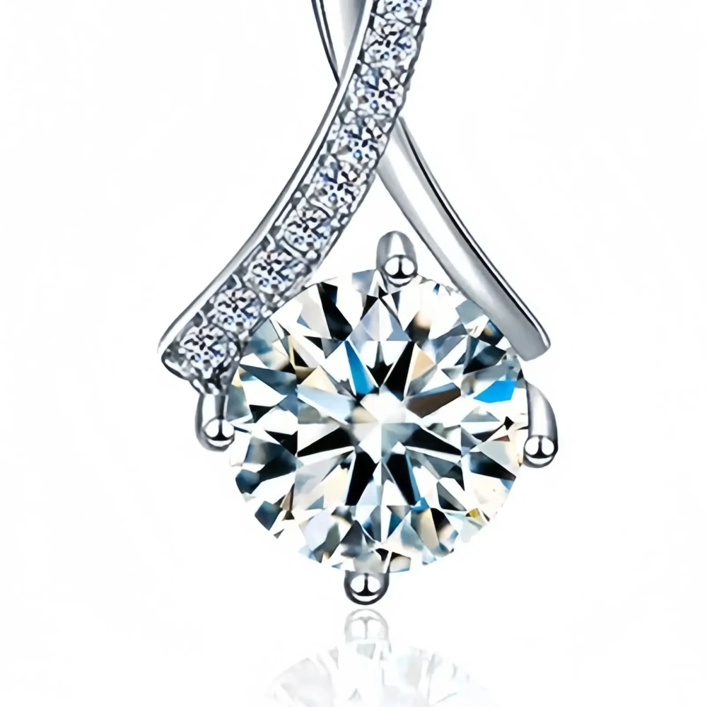 ShanLover Brand 2ct MST Top Grade GRA Moissanite Diamond Pendant Necklace for Women 925 Silver Chain Necklaces Pendants Jewelry