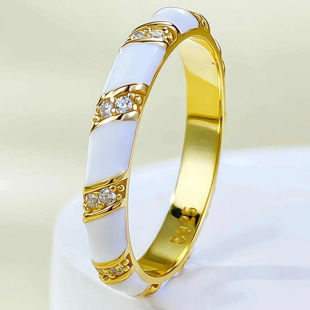 ShanLover Brand Hot Sales High Quality 925 Sterling Silver Diamond Ring Diamond Encrusted Trendy Women  Fashion Jewelry