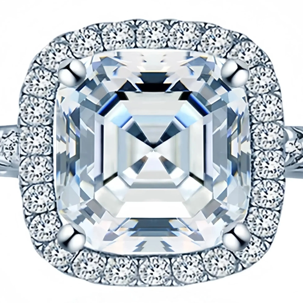 ShanLover Brand Luxury MST Top Grade Moissanite Diamond Ring for Woman s925 Real 925 Sterling Silver Square Cut Rings Jewelry