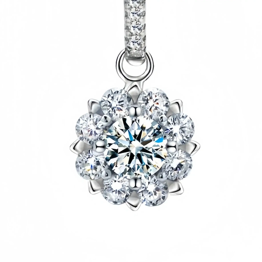 ShanLover Brand Luxury Women 925 Pure Silver Necklace Snowflake Pendant MST Moissanite Diamond Drop Pendants Necklaces Jewelry