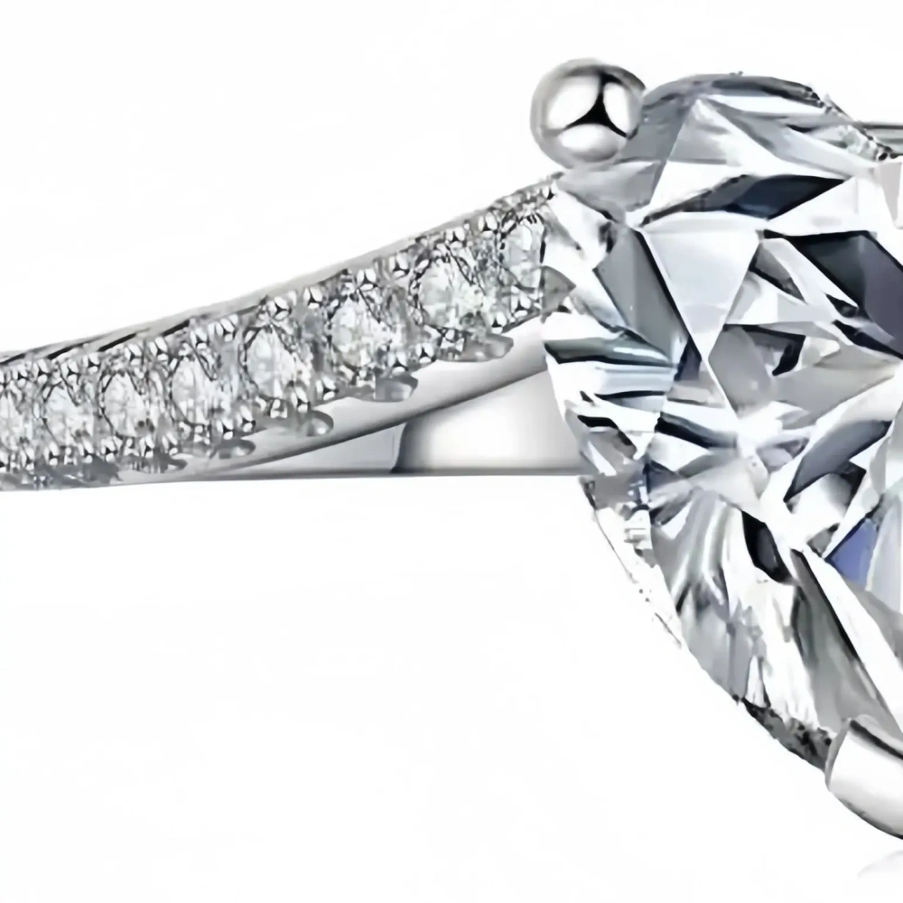 ShanLover Brand GRA Certificated MST Top Grade Moissanite Diamond Ring for Women Real 925 Sterling Silver Heart Rings Jewelry
