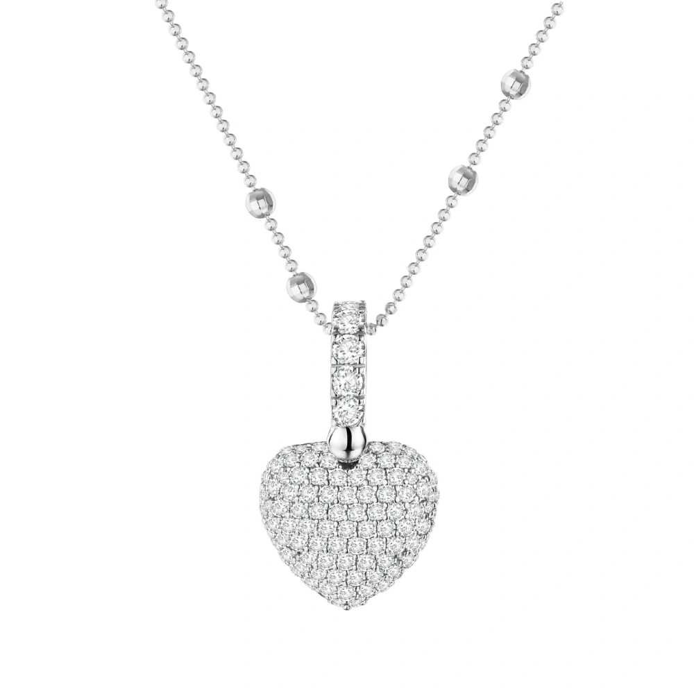 ShanLover Brand Women 925 Sterling Silver Pendants 18k Gold Plating Heart Pendant Chain Necklace Pink Diamond Gemstones Jewelry