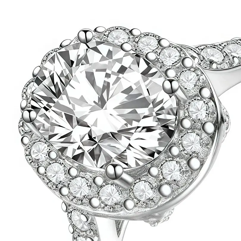 ShanLover Brand 925 Sterling Silver Full Diamond  Surface Wedding Ring Luxurious High-End Women Elegant Simple Fashion Jewelry