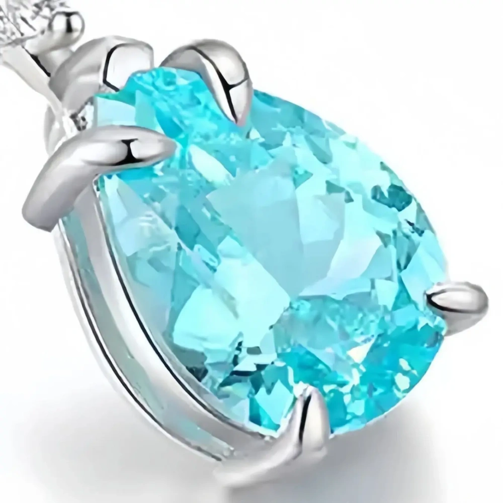 ShanLover Brand Luxury Designer CMA Certificate Lab Grown Gemstones 925 Sterling Silver Paraiba 6.7ct Drop Earrings Jewelry