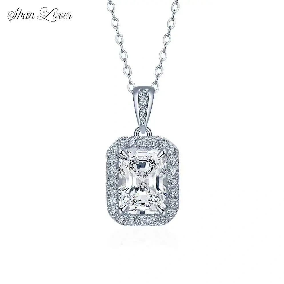 ShanLover Brand High Quality 2ct Moissanite Diamond Pendant Necklace for Women 925 Sterling Silver CMA Certificate Jewelry