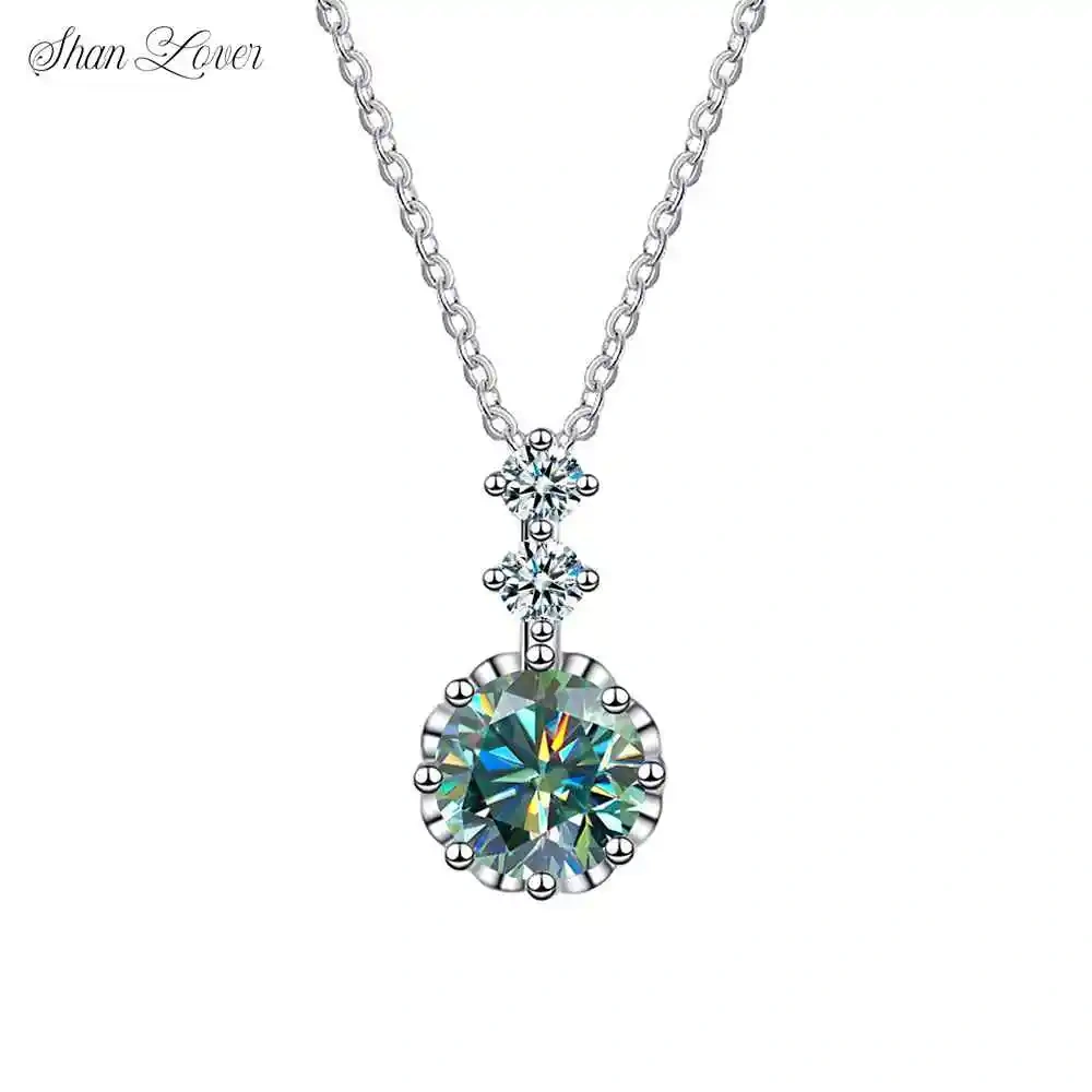 ShanLover Brand Moissanite S925 Sterling Silver Necklace for Women Fashionable High-End Collarbone Chain Jewelry Wholesale