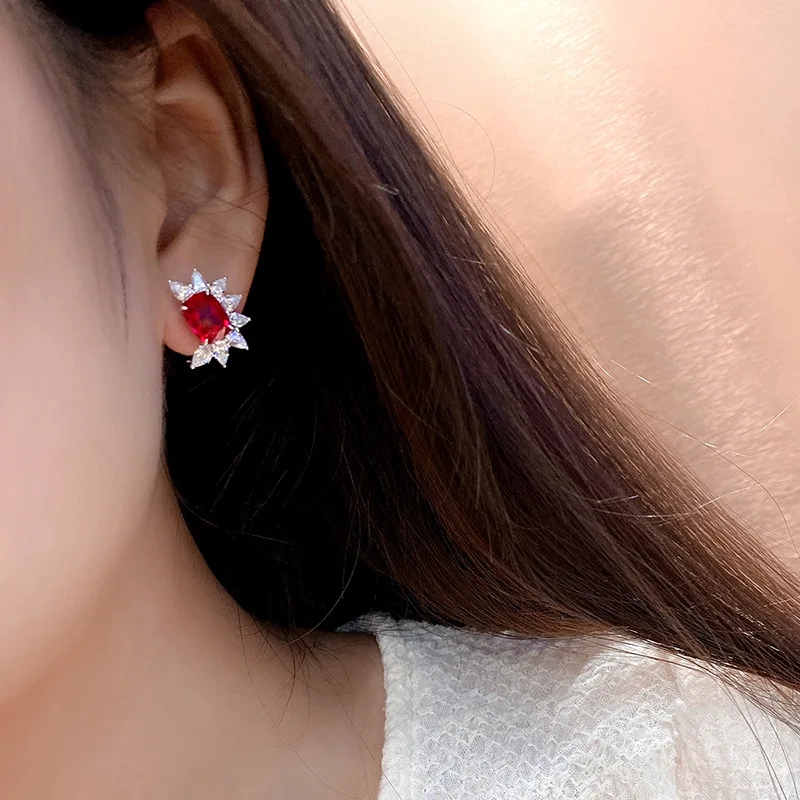 ShanLover Brand New Products Luxury Brand Designer Lab Grown Gemstones Certificated Real 925 Sterling Silver Drop Earrings