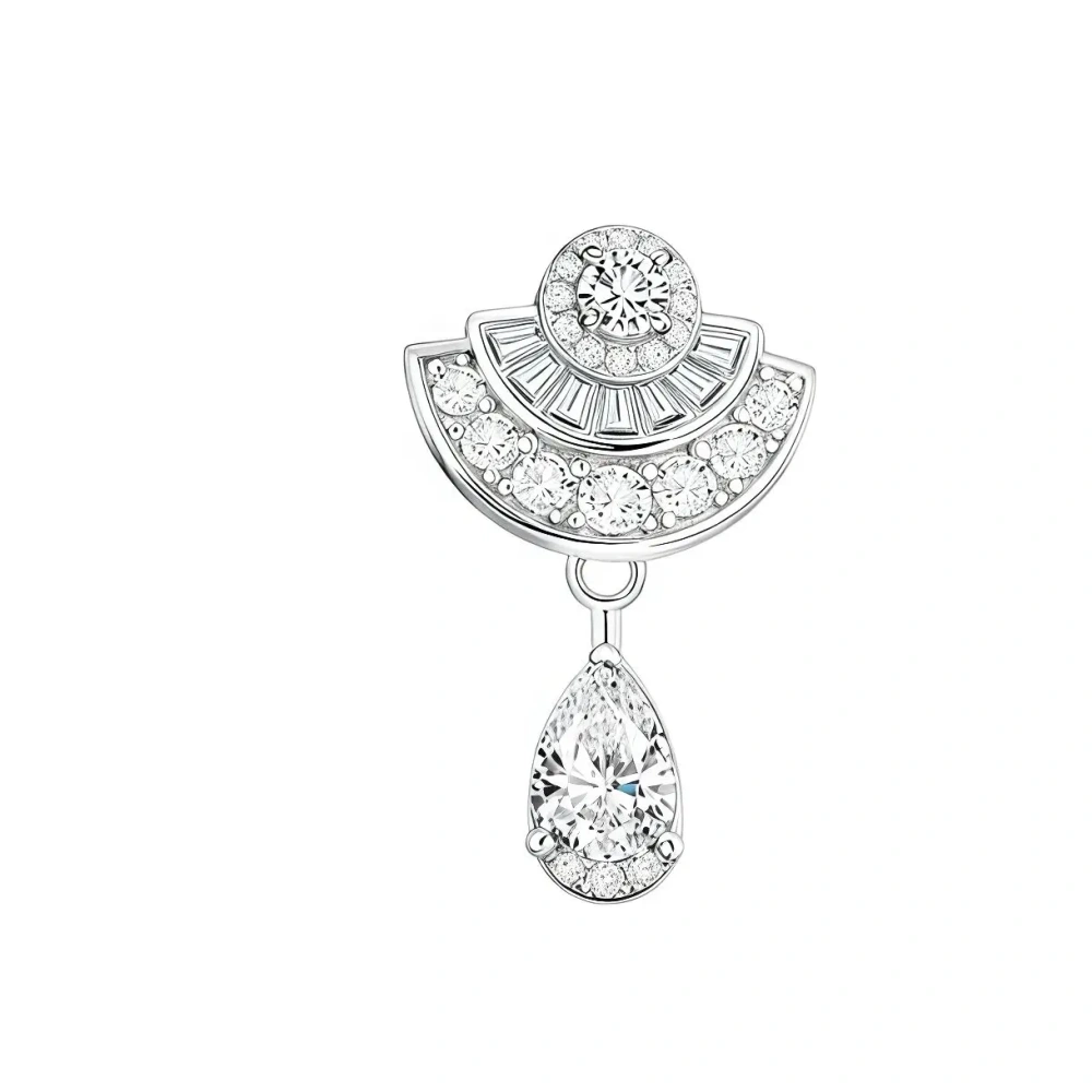ShanLover Brand AAAAA Level 925 Sterling Silver Full Cut Diamonds And Teardrop Earrings CMA Certificate Zircon Jewelry