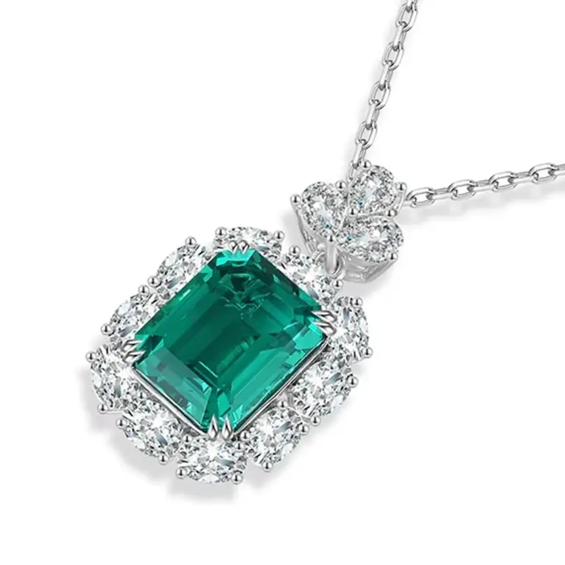 ShanLover Brand High Quality S925 Sterling Silver  Necklace Lab Inlaid Jewelry Necklace S925 Sterling Silver Jewelry Necklace