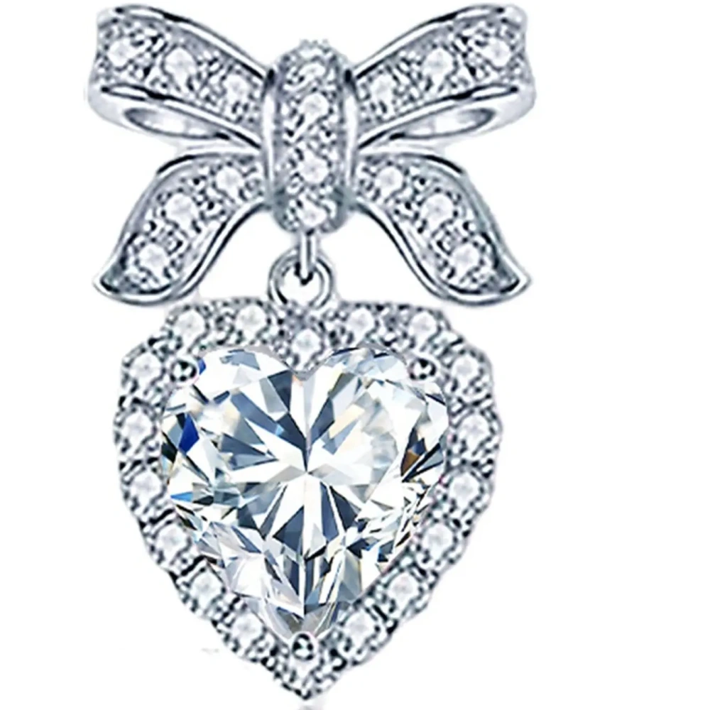 ShanLover Brand 0.5ct Women 925 Sterling Silver Heart-shaped Stud Earrings CMA Certificate Moissanite Diamond Drop Earrings
