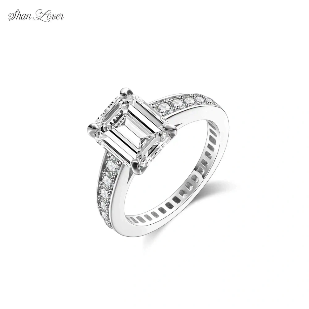 ShanLover Brand Certificate Hot Sales Fashion Zircon Ring High Quality 925 Sterling Silver Diamond Studded Ring