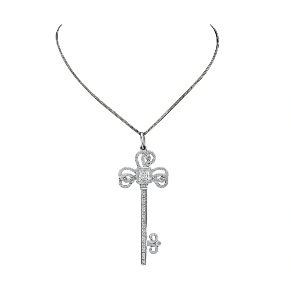 Winkin Winsin Luxury Brand Designer 925 Sterling Silver 1.5ct Lab Grown Gemstones High Carbon Diamond Iris Flower Necklace