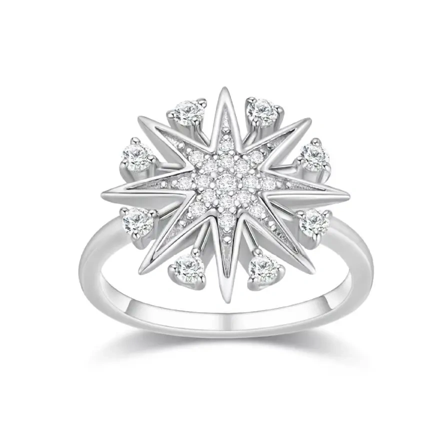 ShanLover  Brand 925 Sterling Silver Full Diamond Comet Ring For Women Light Luxury Niche Design Jewelry Accessory