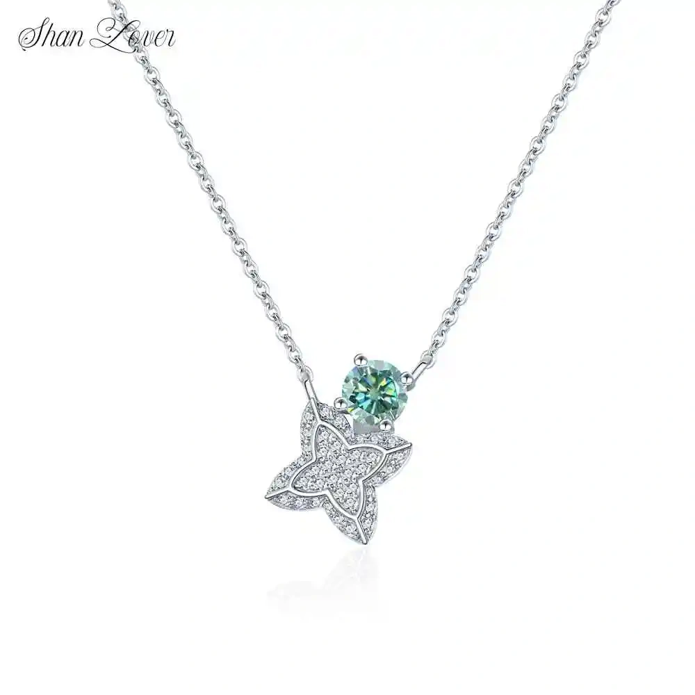 ShanLover Brand 925 Sterling Silver Chain Necklace Pendant MST Top Grade Moissanite Diamond Pendants Necklaces Jewelry For Woman