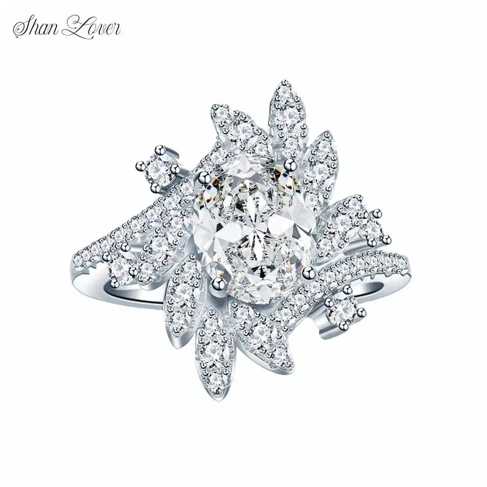 ShanLover Brand Women Luxury S925 Sterling Silver Encrusted with Diamonds All over Jewelry Luxury Brand Designer Moissanite Gems