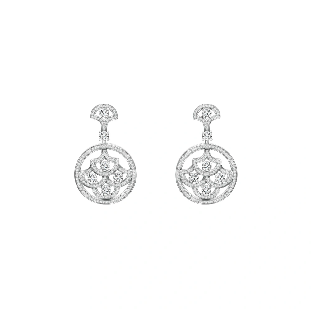 ShanLover Brand AAAAA Grade MST Top Grade 925 Sterling Silver Full Diamond Hollow Fan Shaped Zircon Earrings Luxury Jewelry