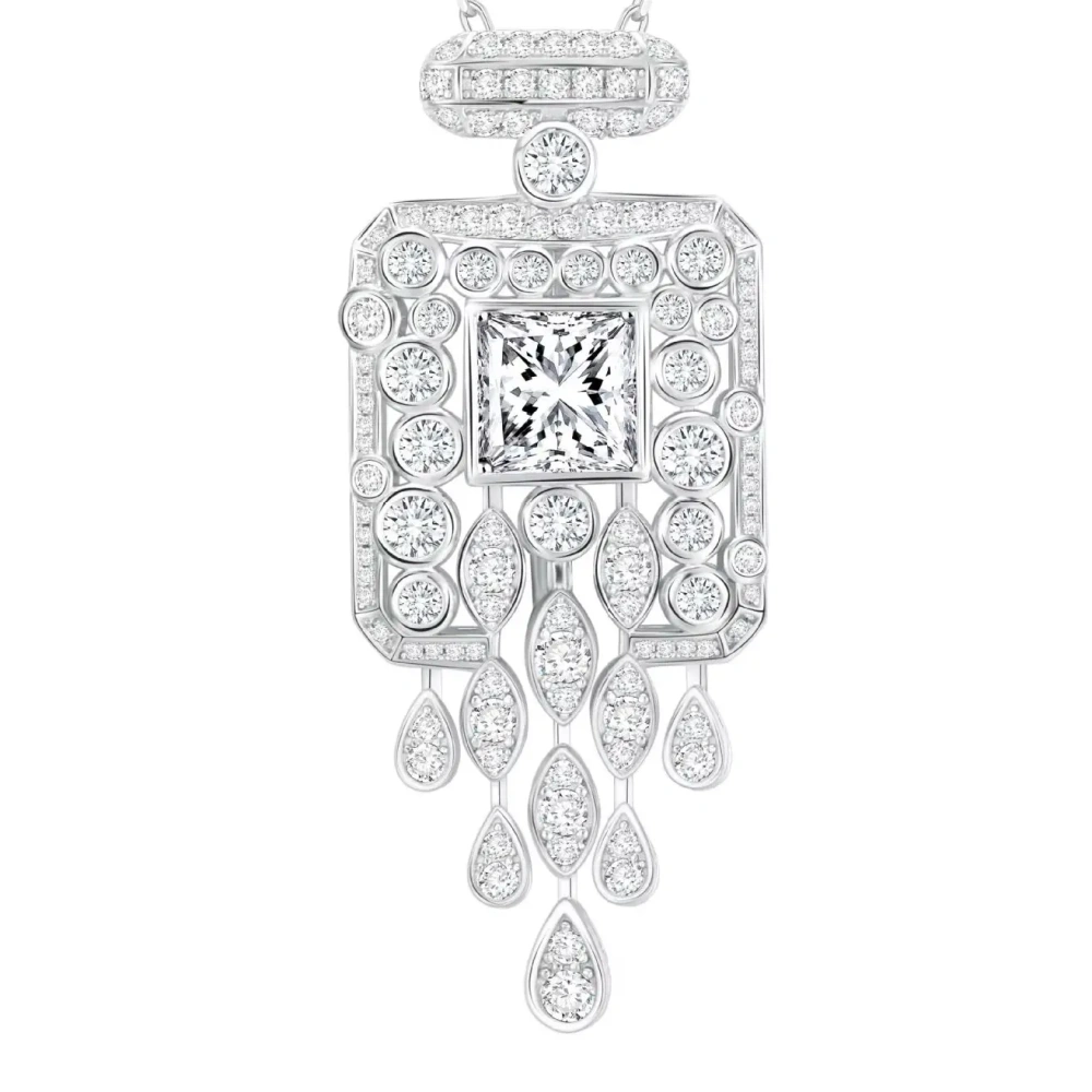 ShanLover Brand New Arrival No.5 Perfume Design s925 925 Sterling Silver Pendants Sweater Necklace For Women Chain Necklaces