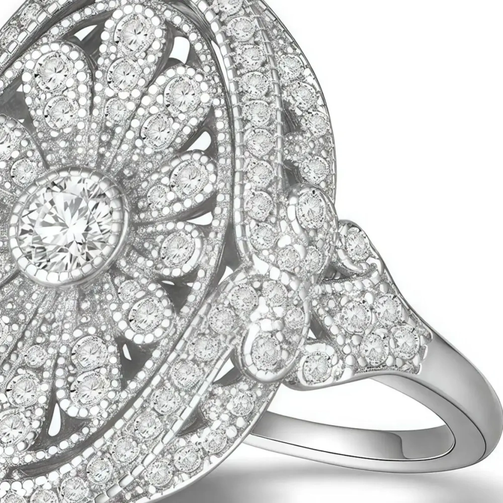 ShanLover Brand High Quality  End Mid Style Daisy Ring Hollowed Out Design Women 925 Silver Rare Fashion Jewelry Accessory