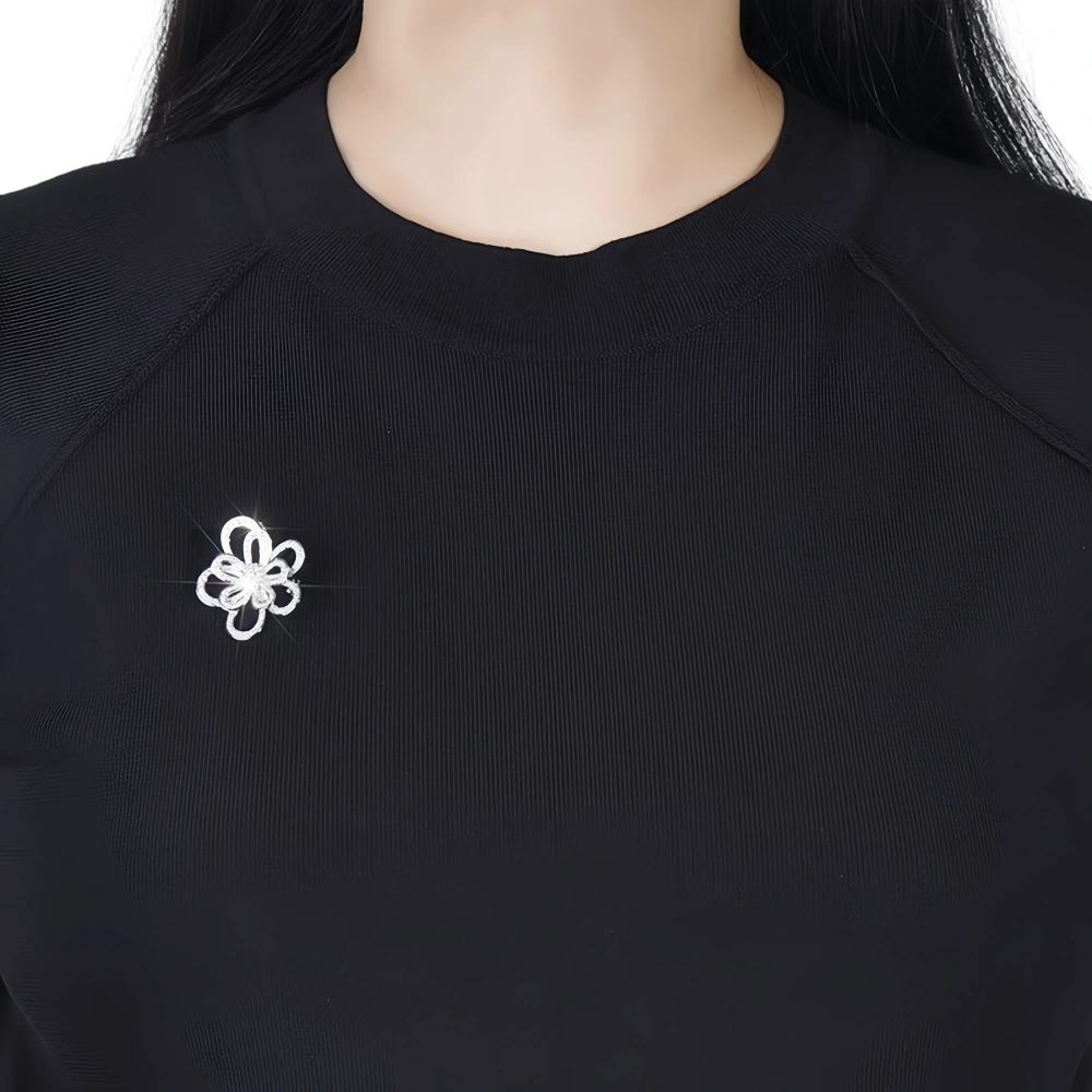 ShanLover Brand Woman 925 Sterling Silver Jewelry Brooch Pendants Necklace Multiple Use Flowerlace Zircon Chain Pendant Necklace