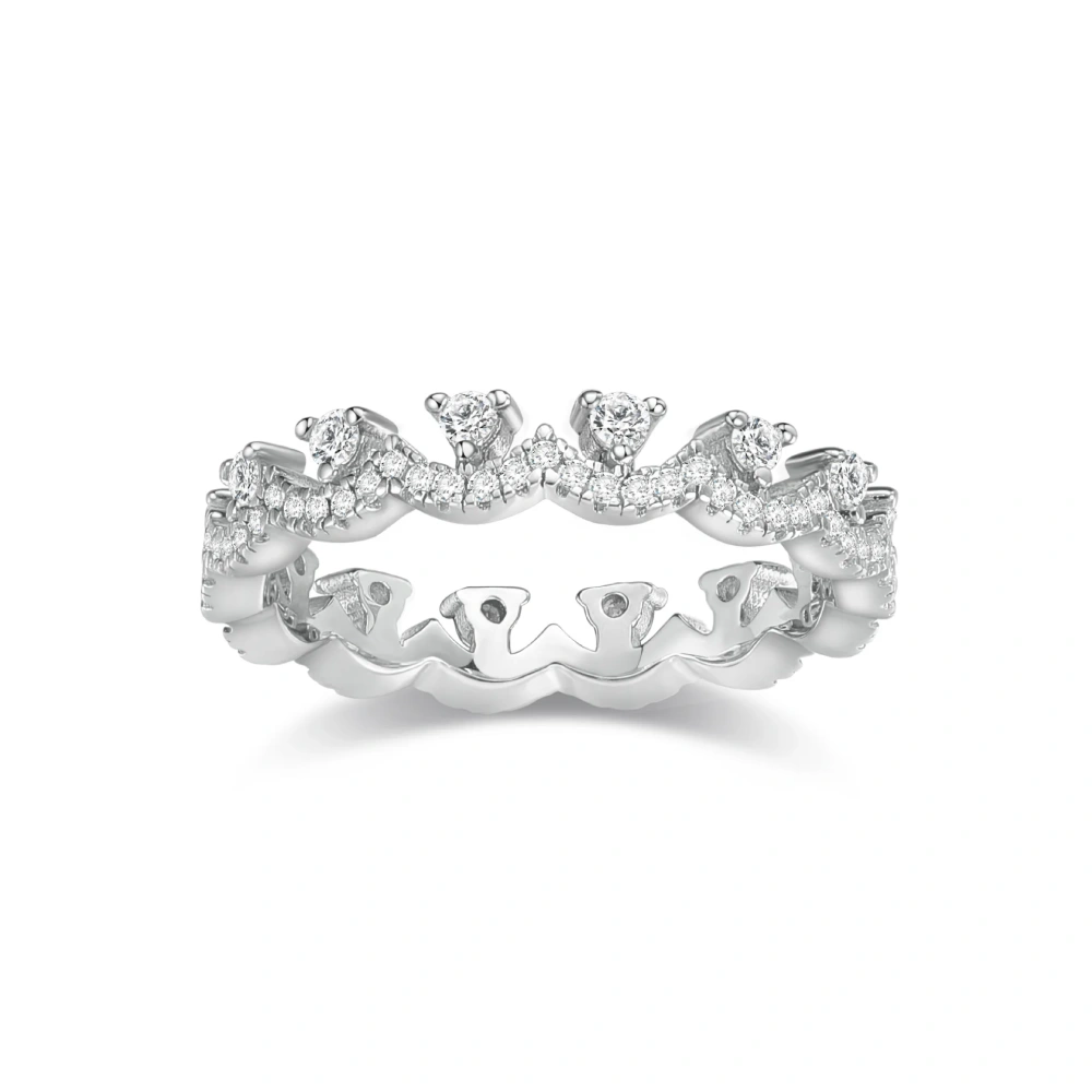 ShanLover Brand round Diamond Row Diamond Lace Ring for Women 925 Silver French Light Luxury High Quality Wedding Band