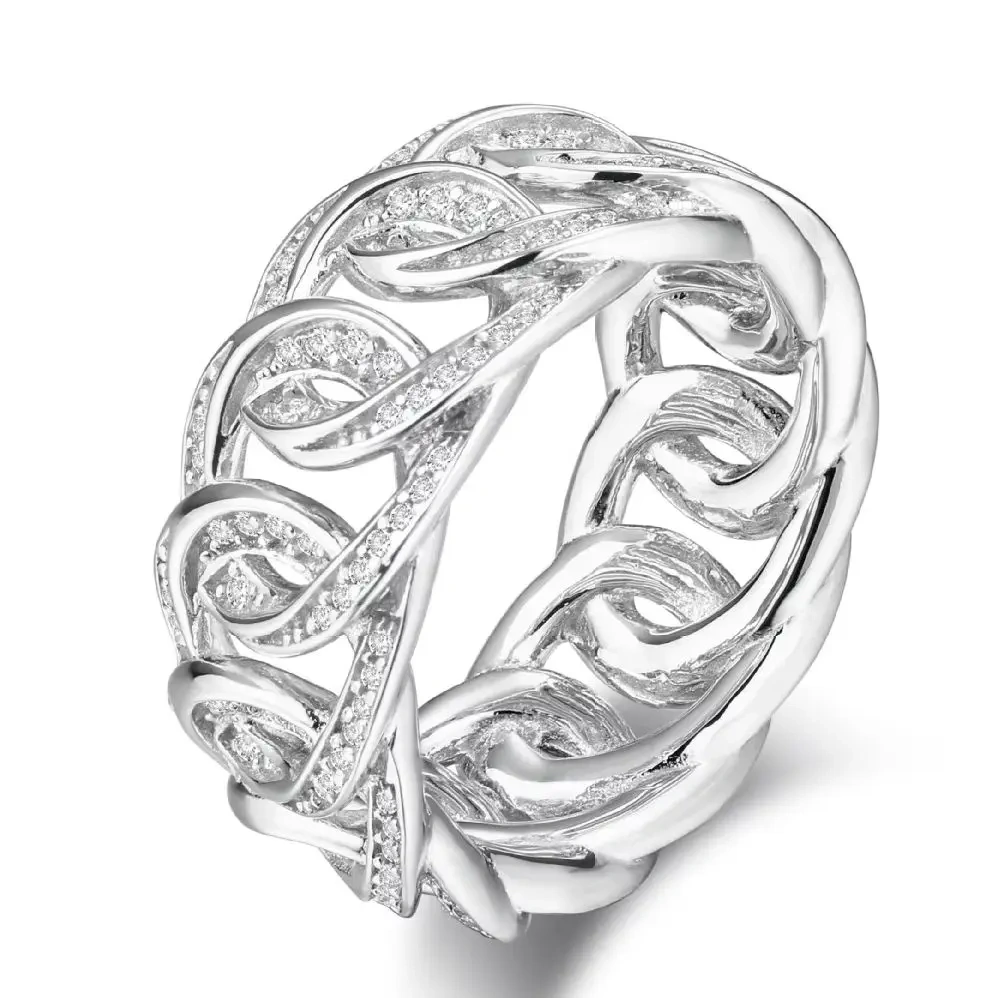 ShanLover Brand Luxury Designer Grade High Quality 925 Sterling Silver With Hollowed Out Design For Woman Full Ring