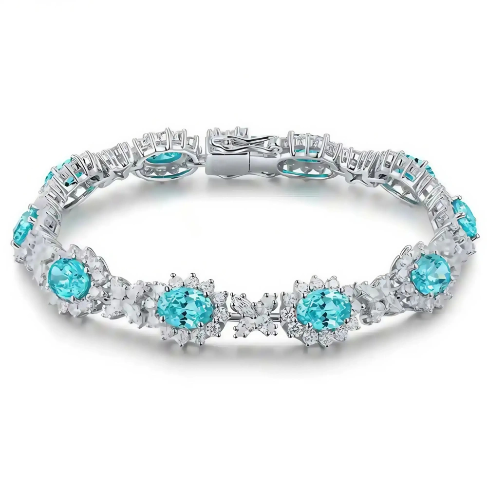 ShanLover Brand High Quality Flower Bracelet for Women S925 Silver Simple Lab Grown Gemstones Certificate Cultivated Jewelry